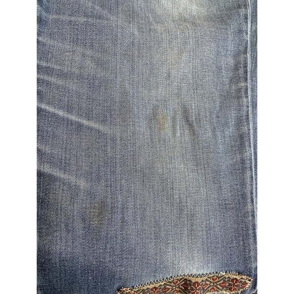 Lucky Brand Womans 12/31 The Sweet Jean Boot Ankle Patched Distressed Blue Cotto - Picture 11 of 12